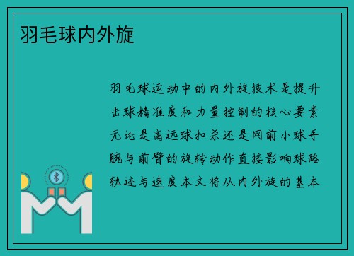 羽毛球内外旋